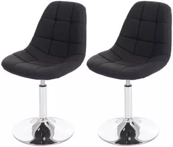 MCW Esszimmerstuhl A60 2er-Set drehbar 360&deg; Textil dunkelgrau (MCW-A60)