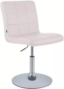 CLP Ricky H&ouml;henverstellbarer Esszimmerstuhl, 360&deg; Drehbar, Kunstleder, Chromgestell, Wei&szlig; (152602502)