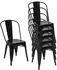 MCW Stuhl A73 Bistrostuhl Metall stapelbar, Schwarz, 6er-Set (MCW-A73)