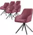 ML-Design Esszimmerstuhl 6er-Set, drehbar, Textil Webstoff, Altrosa, Metallbeine