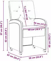 vidaXL Esszimmerst&uuml;hle mit Rollen 2 pcs Dunkelgrau 58 x 67 x 97 cm