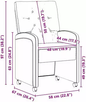 vidaXL Esszimmerst&uuml;hle mit Rollen 2er-Set Dunkelgrau (42017863)
