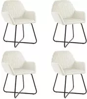 vidaXL Esszimmerst&uuml;hle 4 Stk. Creme Samt