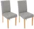 MCW Littau 2er-Set Esszimmerstuhl Textil, grau, helle Beine (Littau-s-2)