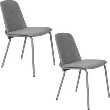 Zuiver Clip Esszimmerstuhl Metall/Polyester Grau 2er-Set