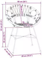 vidaXL Esszimmerstuhl 2 pcs Rattan und Eisen Natur 54 x 65 x 82 cm