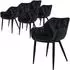 ML-Design Esszimmerstuhl Samt Schwarz 6er-Set