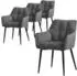 ML-Design Esszimmerstuhl 4er-Set Frottee gepolstert Dunkelgrau
