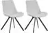 xonox.home Emilia Drehstuhl 2er-Set, Webstoff creme, Metallbeine, 52x85x61cm