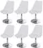 MCW Vaasa T501 Drehstuhl 6er-Set, höhenverstellbar, Kunstleder, Weiß (T501)