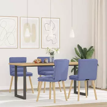vidaXL Esszimmerst&uuml;hle 4 Stk. Stoff Jeansblau