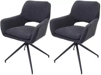 MCW Esszimmerstuhl N74 2er-Set Boucl&eacute; 540g/m&sup2; Dunkelgrau (MCW-N74)