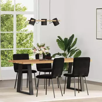 vidaXL Esszimmerst&uuml;hle 4 Stk. Samt Schwarz (3315315)