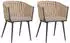 MCW Esszimmerstuhl N38 2er-Set Aluminium, Seilgeflecht, creme/hellbraun (MCW-N38)