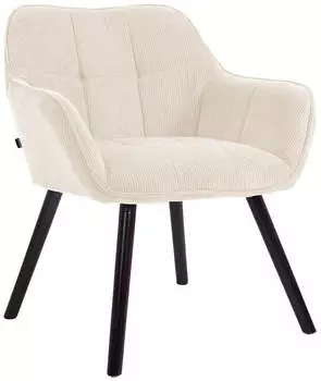 CLP Vienna Esszimmerstuhl Cord gepolstert, Creme/Schwarz