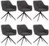 MCW MCW-O47 Esszimmerstuhl 6er-Set, drehbar, Armlehne, Stoff 270g/m², grau (99494)
