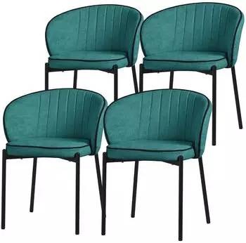 ML-Design Esszimmerstuhl 4er-Set Stoffbezug Petrol Metallbeine (490018706)