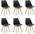 Homestyle4u Schalenstuhl Kunststoff Schwarz Holzbeine skandinavisch (3346)