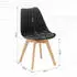 Homestyle4u Schalenstuhl Kunststoff Schwarz Holzbeine skandinavisch (3346)