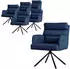 ML-Design Esszimmerstuhl 6er-Set Polster Armlehne 180° drehbar Polyester Dunkelblau (490016888)