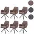 MCW Esszimmerstuhl H71 6er-Set mit Armlehnen, Textil, braun (MCW-H71)