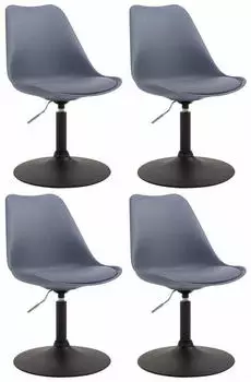CLP Maverick Esszimmerstuhl Kunststoff drehbar h&ouml;henverstellbar, Grau/Schwarz (4er-Set)