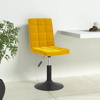 vidaXL Esszimmerst&uuml;hle 4er-Set Drehbar Senfgelb Samt (3089296)