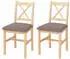 MCW F77 Esszimmerstuhl Massivholz natur, Polster grau, 2er-Set (MCW-F77)