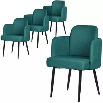 ML-Design Esszimmerstuhl mit Armlehne Polster Petrol 4er-Set (490018570)