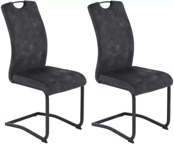 Hela Riga Freischwinger 2er-Set Samtbezug Anthrazit (812590)