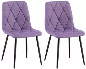CLP Clairton Esszimmerstuhl 2er Set gepolstert Stoff, lila