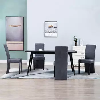 vidaXL Esszimmerst&uuml;hle 4 Stk. Grau Wildlederimitat (249203)