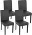 MCW Littau-4 Esszimmerstuhl 4er-Set Kunstleder schwarz matt, dunkle Beine