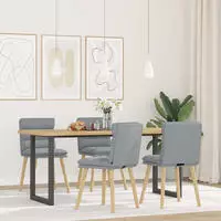 vidaXL Esszimmerst&uuml;hle 4 Stk. Hellgrau Stoff