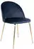 House Nordic Geneve Esszimmerstuhl Samt, Blau, Messingoptik Beine, 2er-Set (Geneve)