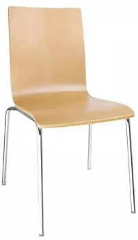 Bolero Stuhl mit eckiger Rückenlehne Buche natur, 4er-Pack (GR342)