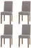 Chefgastro Esszimmerstuhl 4er-Set Chenille Hellgrau, Holzbeine natur, 90x42x50cm (RMV85-107)
