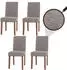 Chefgastro Esszimmerstuhl 4er-Set Chenille Hellgrau, Holzbeine natur, 90x42x50cm (RMV85-107)