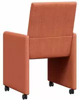 vidaXL Esszimmerst&uuml;hle mit Rollen 2 pcs Rot orange 57 x 66 x 94 cm