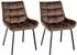 CLP Saranda Esszimmerstuhl 2er-Set, Samt, Braun, Schwarzes Metallgestell (326682)