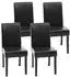 MCW Littau 4er-Set Esszimmerstuhl Kunstleder, schwarz, dunkle Beine (Littau-4)