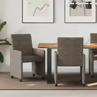 vidaXL Esszimmerst&uuml;hle mit Rollen 2 pcs Dunkelgrau 57 x 66 x 94 cm