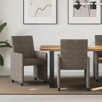 vidaXL Esszimmerst&uuml;hle mit Rollen 2er-Set Dunkelgrau 57x66x94cm (42017827)