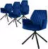 ML-Design Esszimmerstuhl mit Armlehne Samt Dunkelblau 180° drehbar, 6er-Set (490014098)