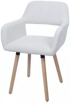 MCW A50 II Esszimmerstuhl Cord-Stoff 400g/m&sup2; Creme-Wei&szlig; (MCW-A50 II)