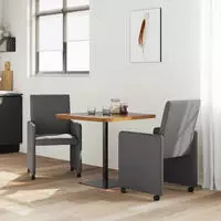 vidaXL Esszimmerst&uuml;hle mit Rollen 2 pcs Grau 57 x 66 x 94 cm