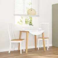 vidaXL Esszimmerst&uuml;hle 2 Stk. Wei&szlig; Massivholz Gummibaum