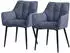 ML-Design Esszimmerstuhl 2er-Set Frotteestoff Blau gepolstert