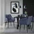 ML-Design Esszimmerstuhl 2er-Set Frotteestoff Blau gepolstert