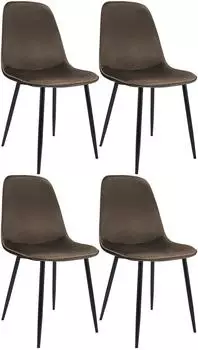 CLP Maryam Esszimmerstuhl 4er Set, Samt, braun (327432)